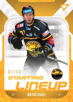 Matus Sukel Litvinov Tipsport ELH 2022/23 SportZoo 2. serie Starting LINEUP 3rd PERIOD /30 #SL-77